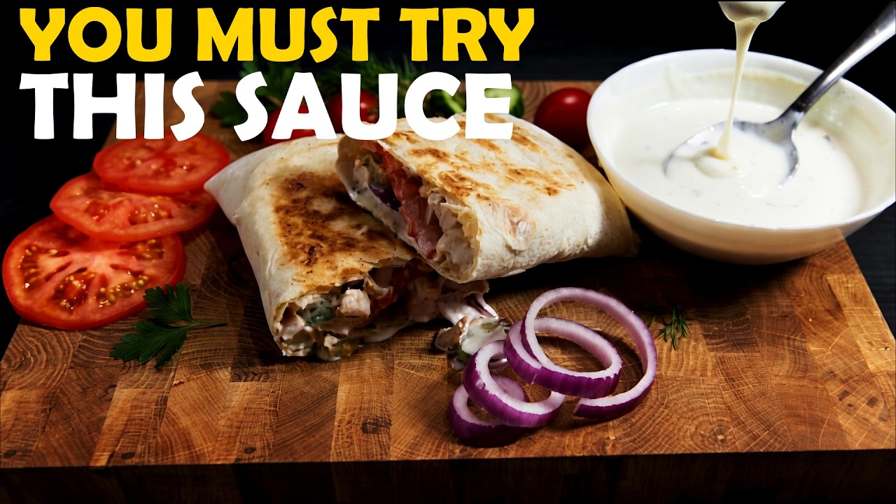 Crispy Chicken Lavash Wrap with Secret Garlic Sauce