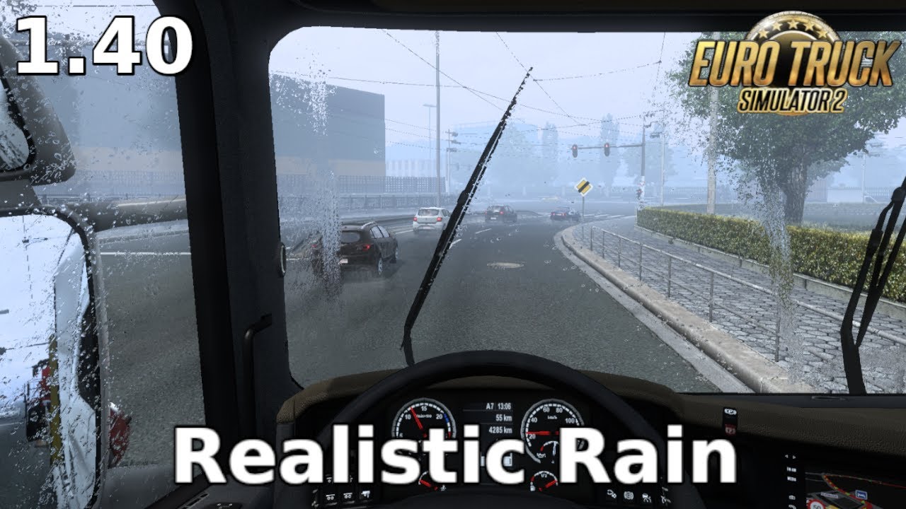 (ETS2 1.40) Realistic Rain v3.8.1 | Euro Truck Simulator 2 Mods