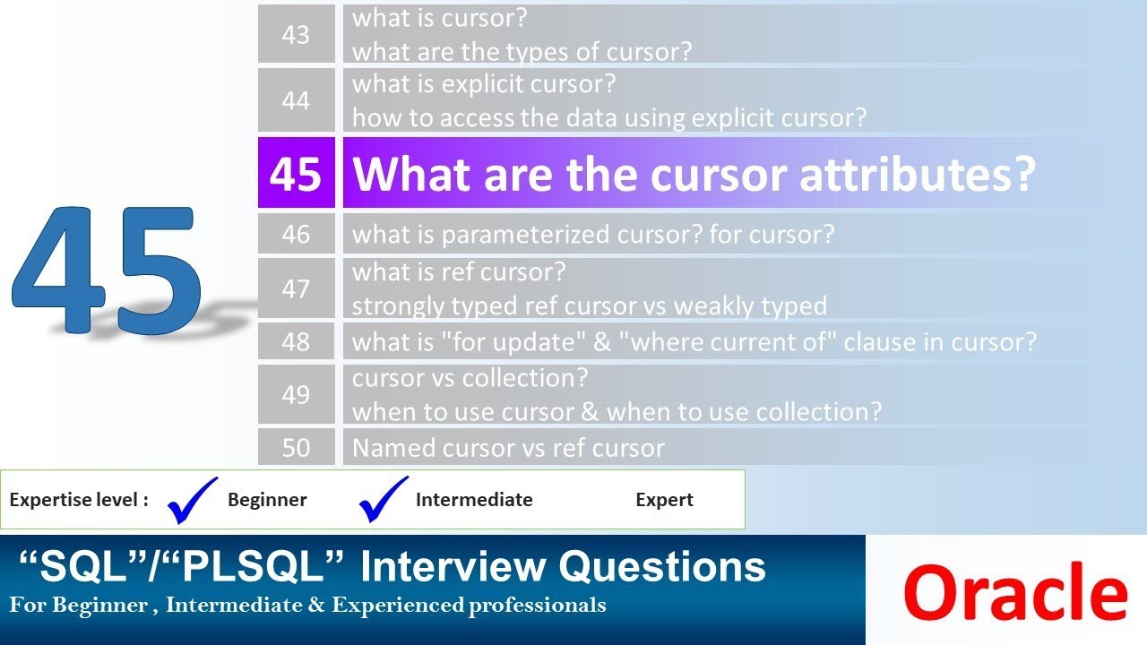 Oracle PL SQL interview question Explain Cursor Attributes
