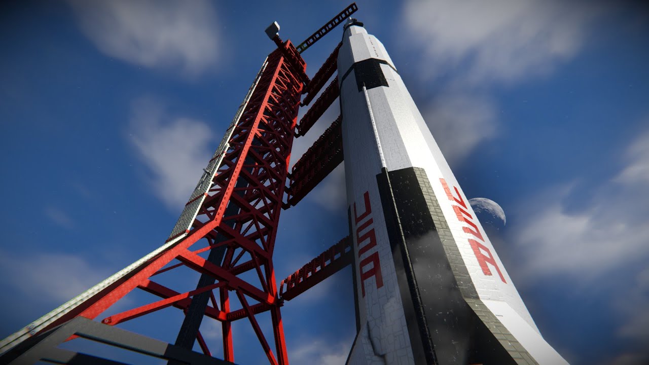 Apollo 11 launch and moon landing (Space Engineers)