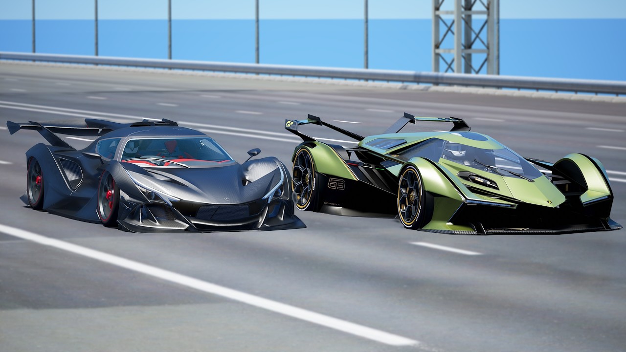 1,000KMH!!! Lamborghini Vision GT vs Apollo Intensa Emozione DRAG & TRACK RACE
