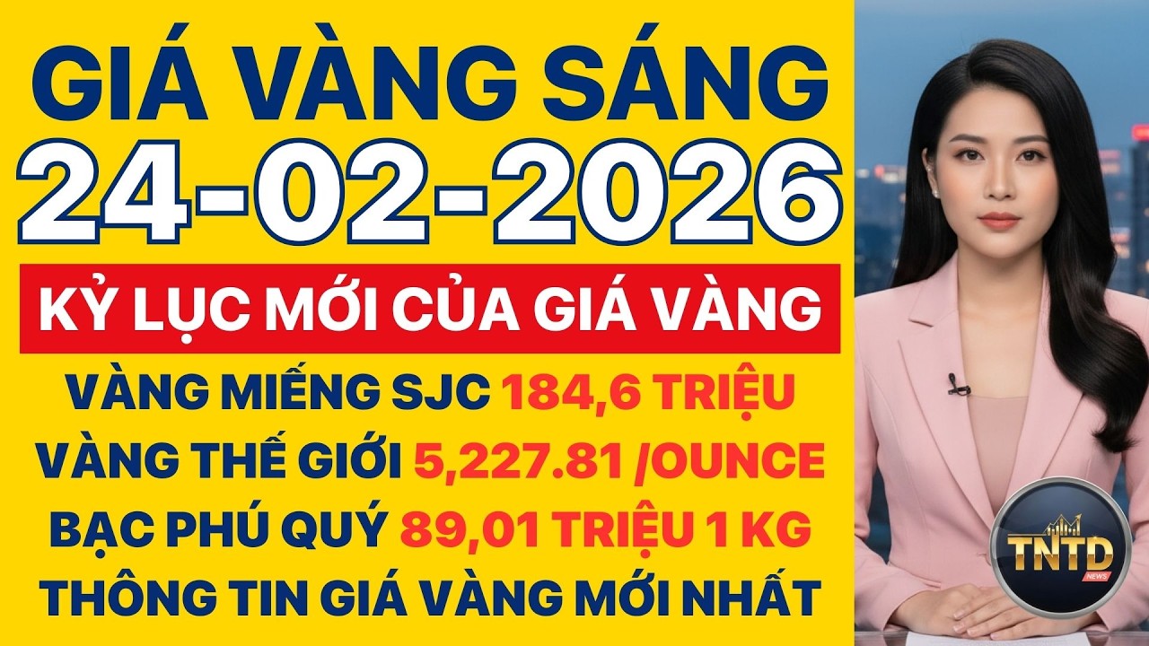 Giá vàng hôm nay | Sáng Ngày 24/2/2026 | GIá vàng thế giới, trong nước, giá bạc, ngoại tệ, Bitcoin.