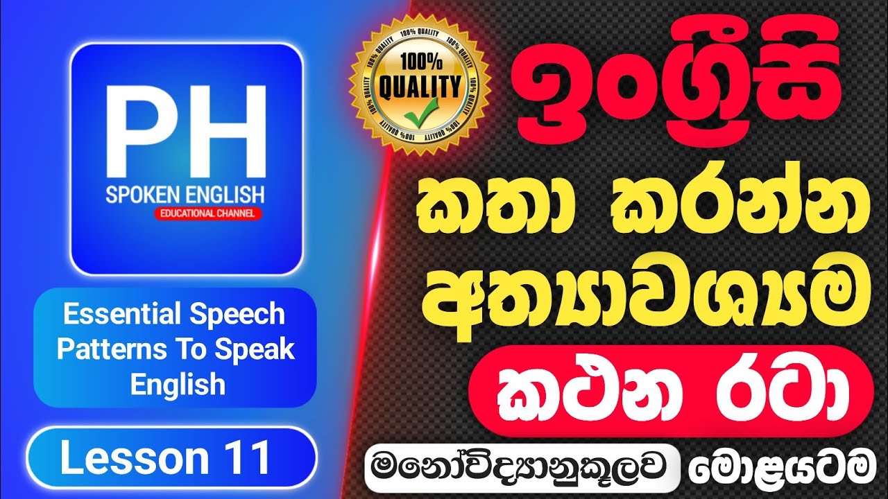 Essential Speech Patterns To Speak English | Spoken Patterns Explanation Sinhalen