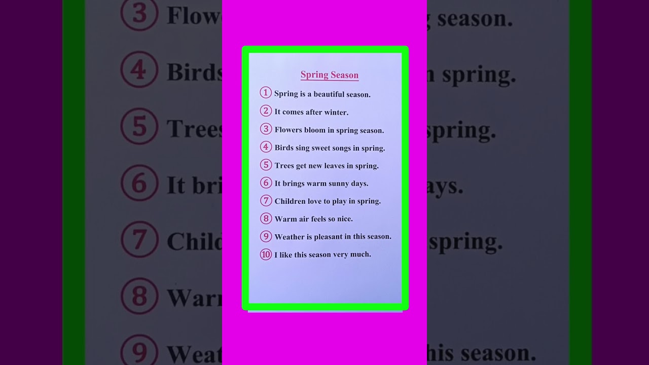 Essay On Spring Season in English/Spring Season Essay in English/10 Lines On Spring Season