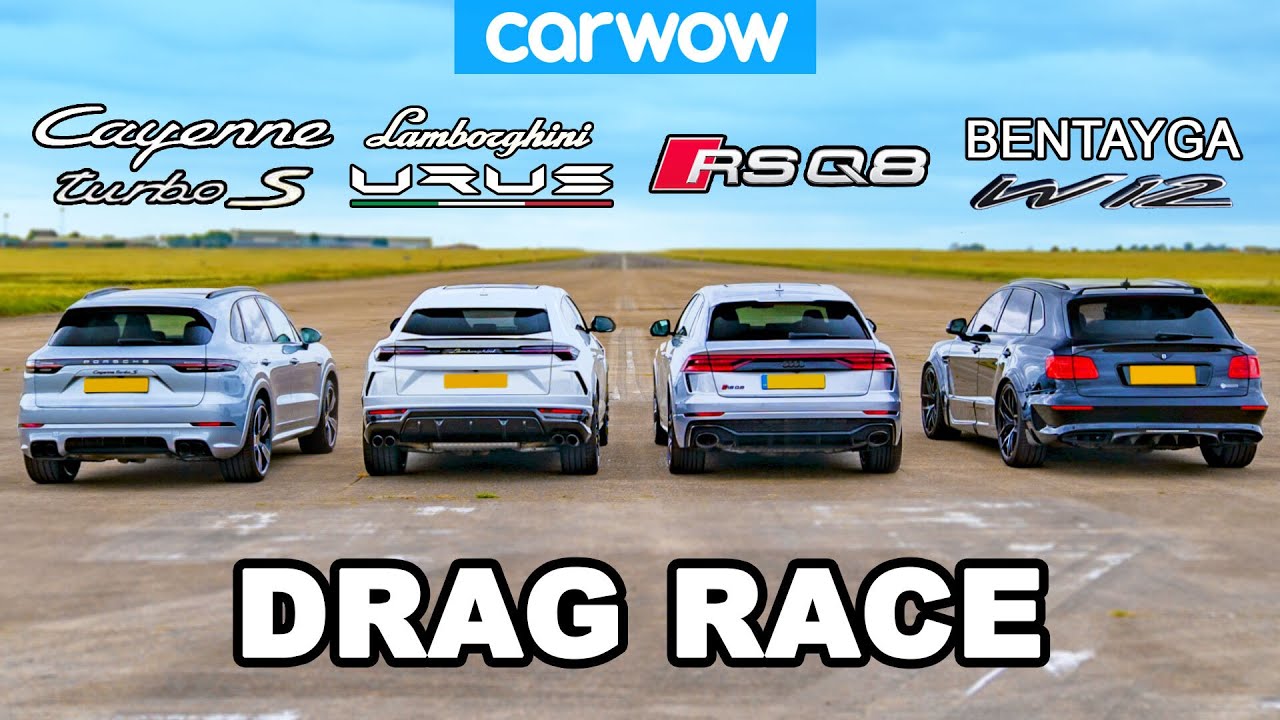 Lamborghini Urus vs Audi RSQ8 vs Bentley Bentayga vs Porsche Cayenne Turbo S: DRAG RACE