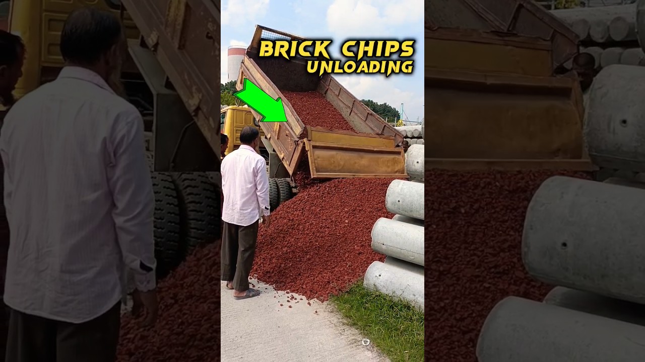 Brick chips Unloading for Drump Truck #brickchips #brick #chips #unloding #truck #viral #shorts