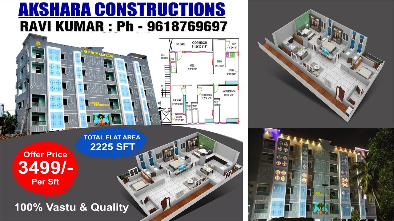 Akshara Constructions | New 3BHK Desapatrunipalem | Vizag Real Estate