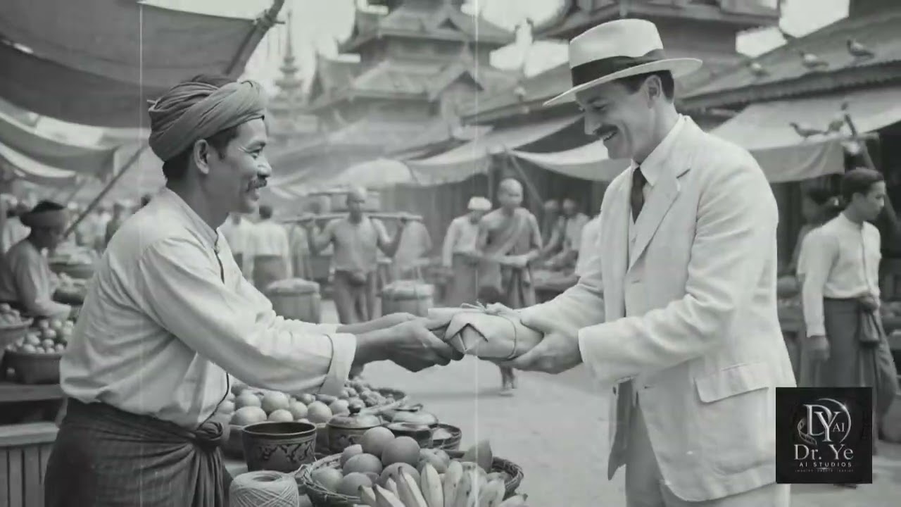 Zaycho Market, Mandalay (1920s) | AI Historical Recreation
