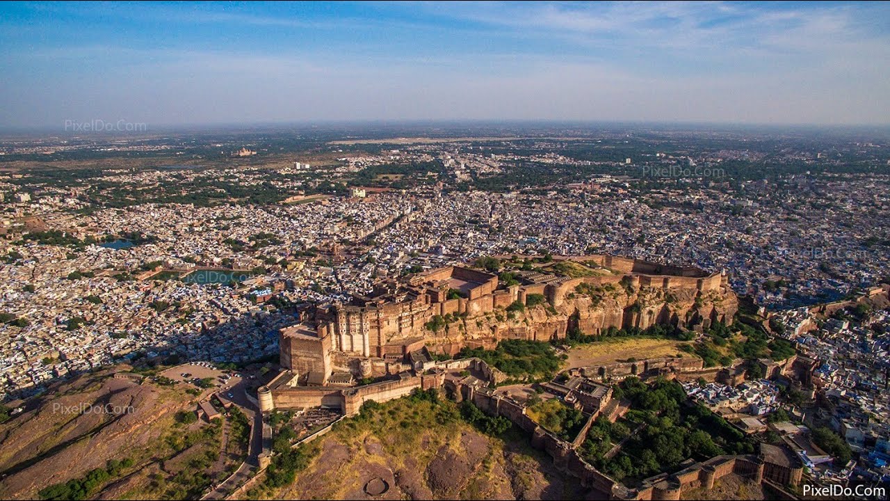 Mehrangarh Fort Aerial View - 4K Footage