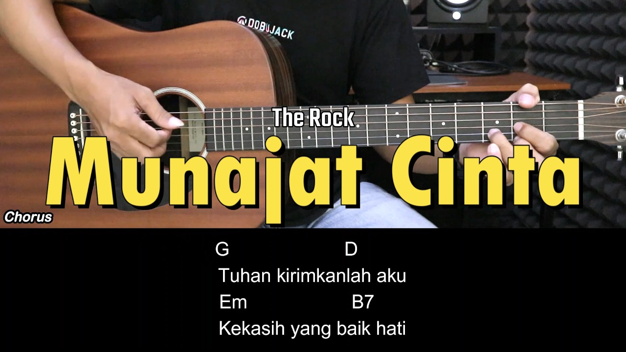 Munajat Cinta - The Rock | Tutorial Chord Gitar Mudah dan Lirik