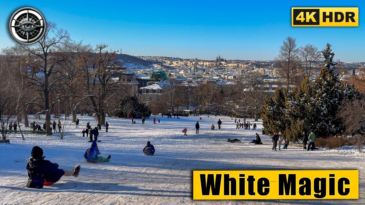 Prague Winter Fairy Tale: Snowy Vinohrady Walk | 4K HDR ASMR