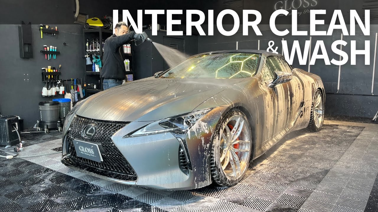 LEXUS LC Convertible wash&interior detail | Car wash | Car detail | ASMR |