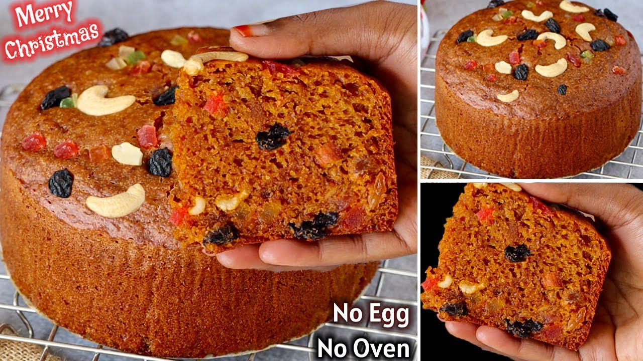 கிறிஸ்மஸ் கேக் செய்ய பாத்திரம் போதும் | Christmas Special Fruit Cake | Eggless Plum Cake