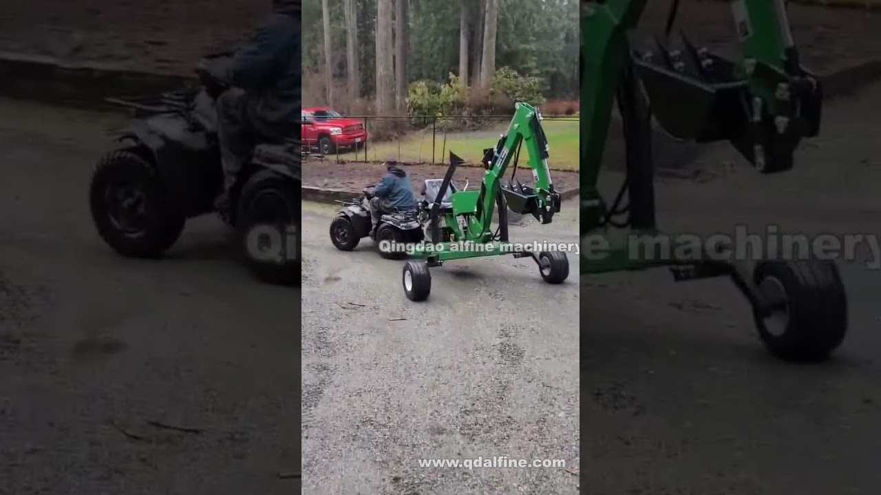 how to tow a simple boom 360 degree rotation atv towable backhoe trencher digger excavator