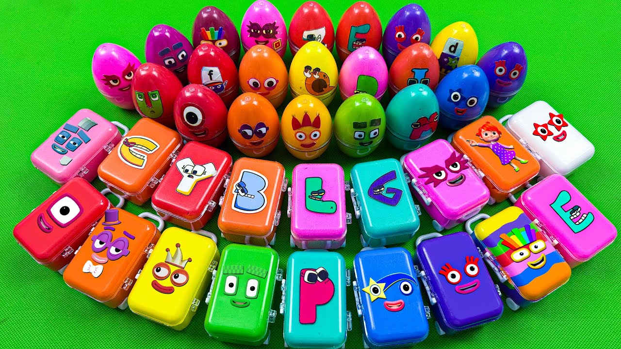 Numberblocks 🏳️‍🌈 Hidden Slime Opening Alphablocks Clay with Mini Suitcase, Eggs Colorful! ASMR