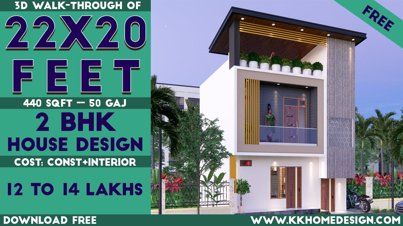 22x20 Feet 2BHK Small Space House Design For Rent Purpose House Plan#77