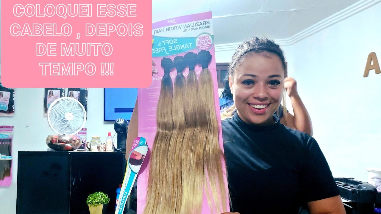 CABELO BIO VEGETAL WHITNEY SLEEK brazilian virgian Hair bio fibra loiro