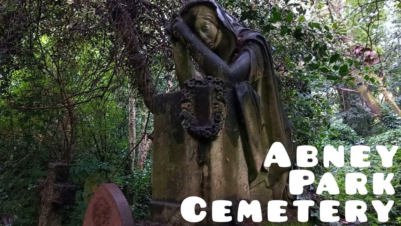 Walking in the heavy rain → Abney Park Cemetery  → London walk → Relaxing rain and nature sounds