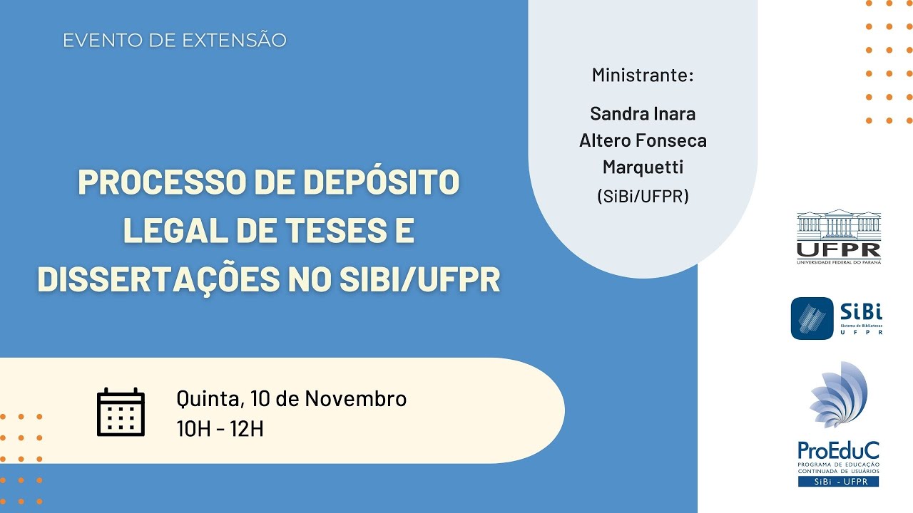 Processo de depósito legal de teses e dissertações no SiBi/UFPR