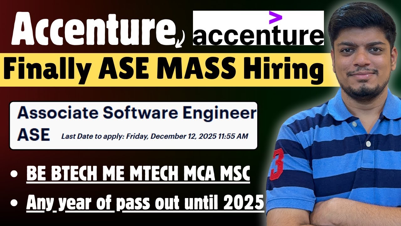 🔥Массовый найм сотрудников Accenture ASE наконец-то начался | BE BTECH ME MTECH MCA MSC | Любой г...
