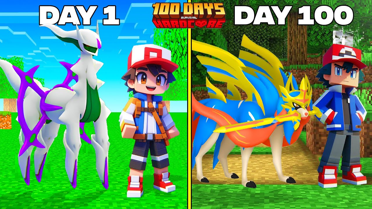 I Survived 100 Days with Arceus the MOST POWERFUL Starter Pokemon in Cobblemon