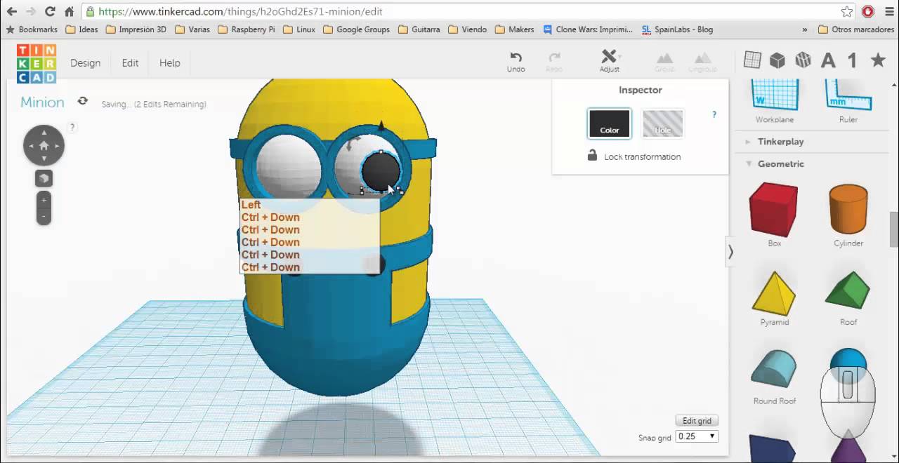 Design a Minion with Tinkercad