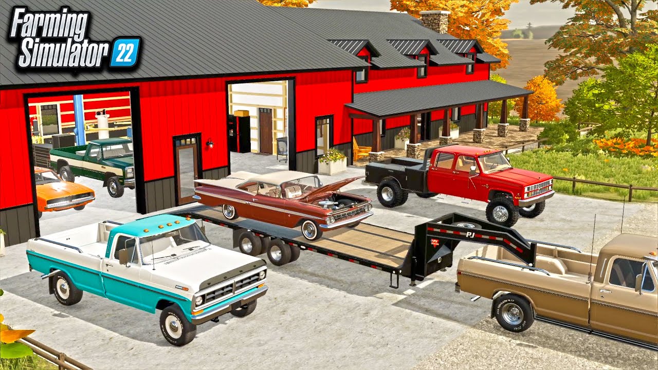 BARN-FIND BROTHER'S COMPOUND TOUR! (BUYING & RESTORING CLASSIC CARS) | FARMING SIMULATOR 22