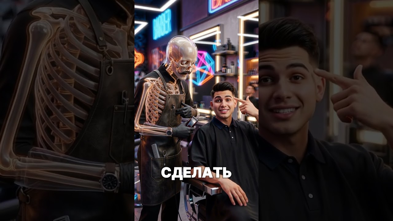 1 день из жизни барбера #ai #skeleton #барбер