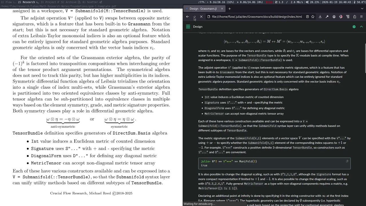 documenting Grassmann.jl 4 ~ chakravala programming julia - 016