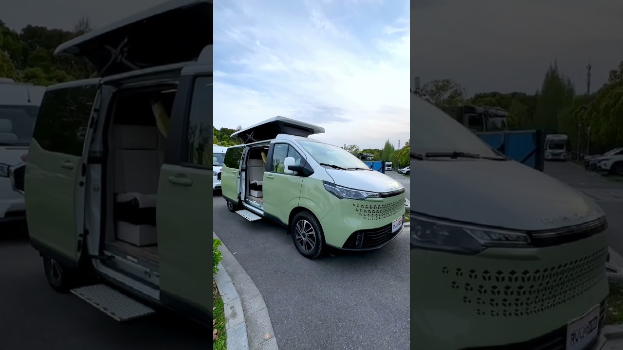 A multifunctional small RV that can go down to the basement, with a rear kitchen and bathroom, and