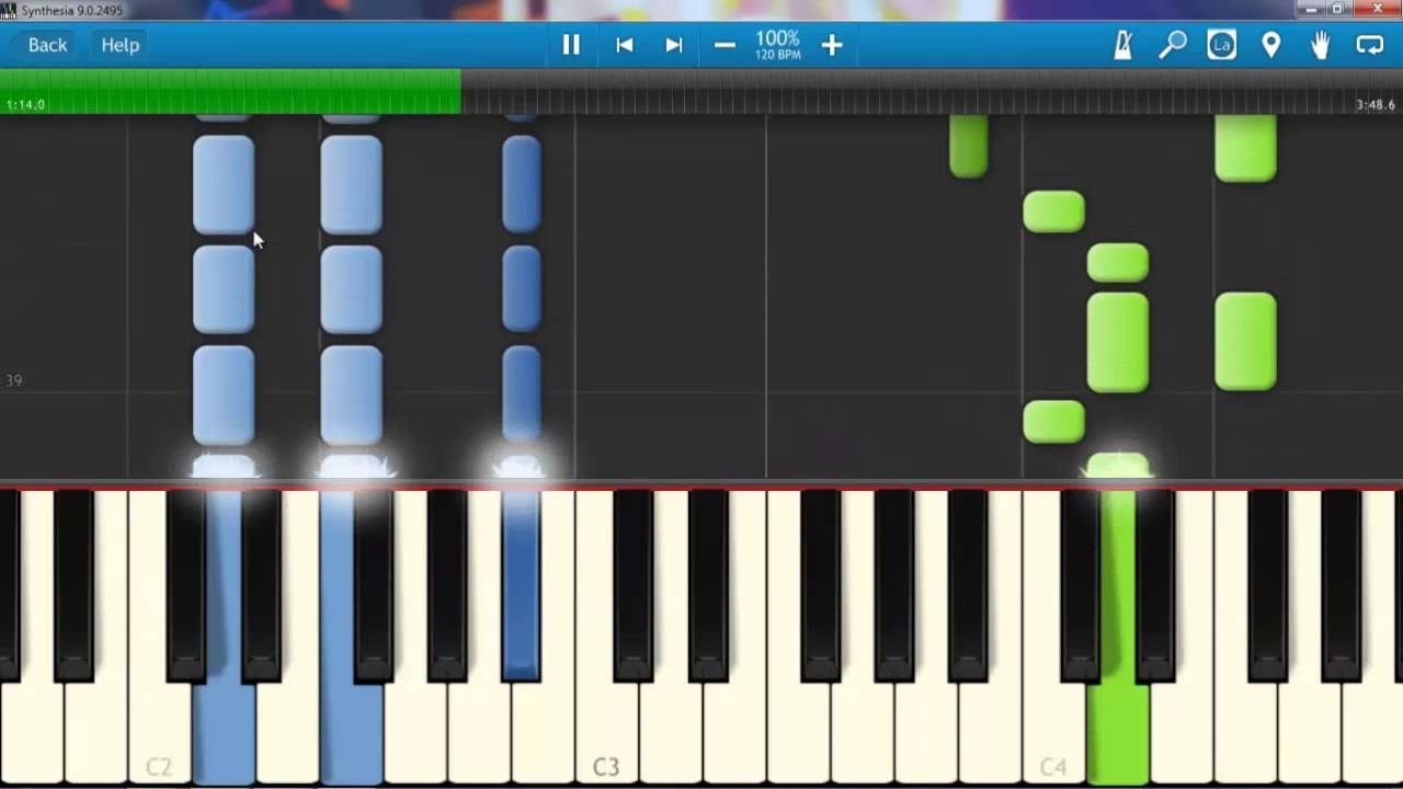 Coldplay - The Scientist - piano tutorial piano lesson [Synthesia 100% speed]