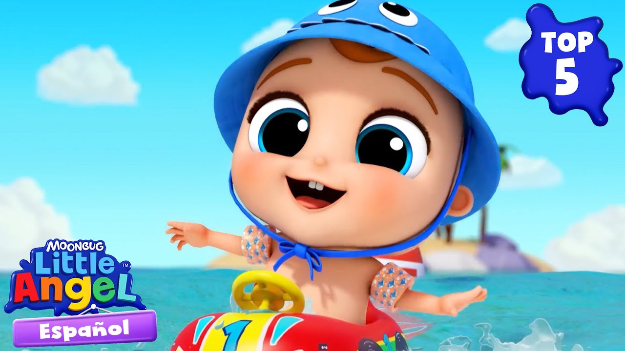 TOP 5 Canciones para nadar en el mar🏝️ Caricaturas | Canciones Infantiles 🎵 Little Angel Español