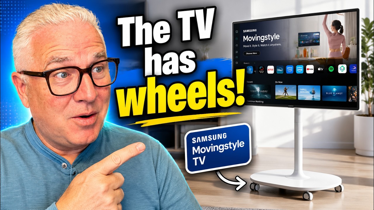 У этого телевизора есть колёса?! Обзор передвижного телевизора Samsung.