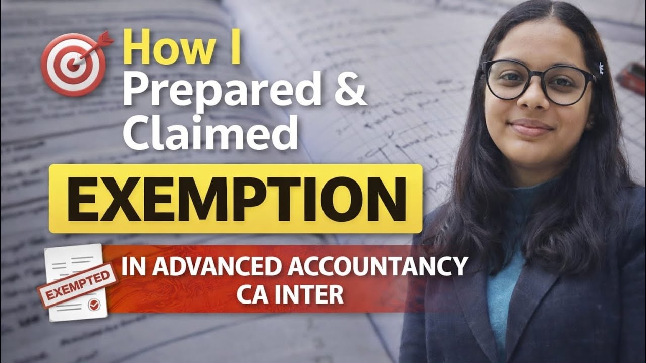 Exemption in Advance Accountancy – CA Intermediate 💯  #articleedition #caintermediate #caresults 
