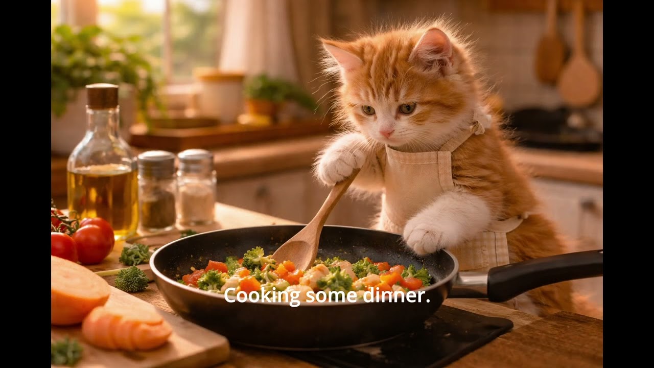 Cute Cat Yolk 's lovely day ! with subtitle.