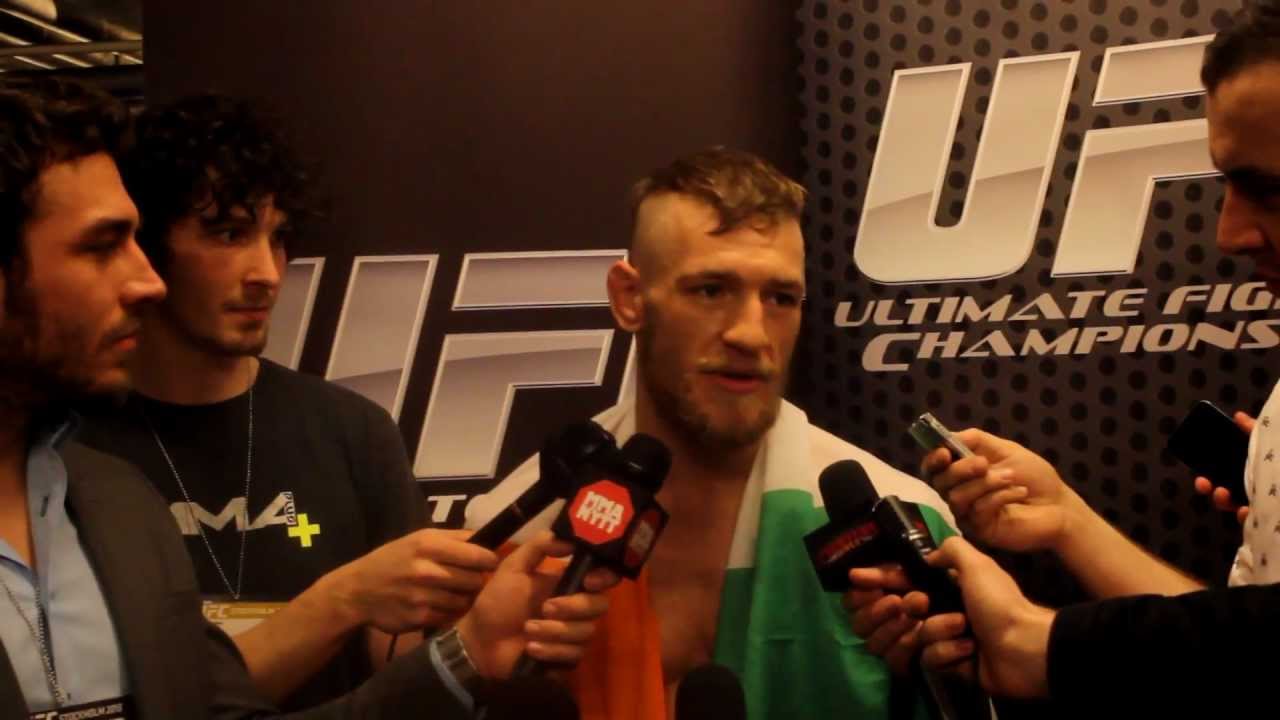 Post-Fight Interview with Conor McGregor after UFC on FUEL 9 (Media Scrum)