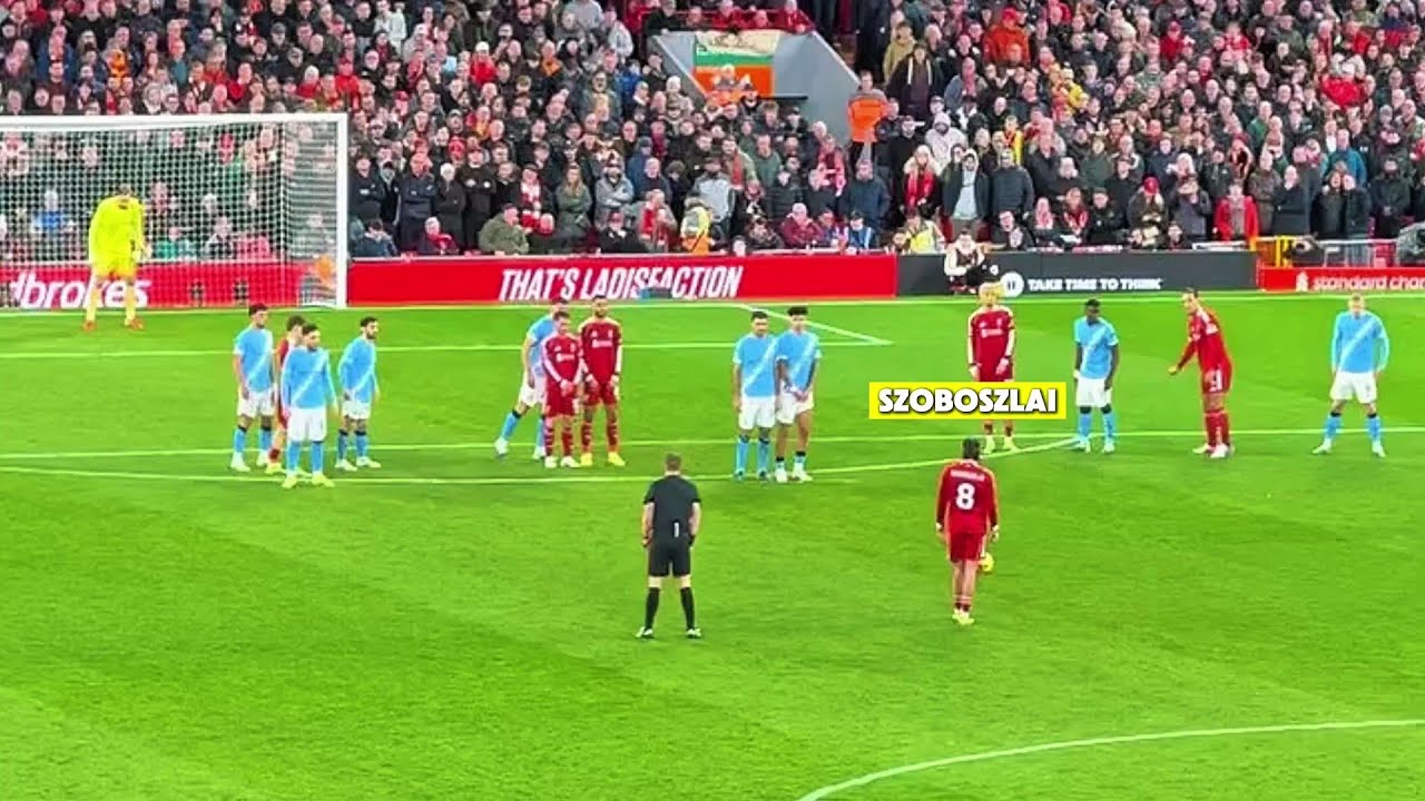 Dominik Szoboszlai ROCKET Free Kick Vs Manchester City | Manchester City Vs Liverpool 3-1