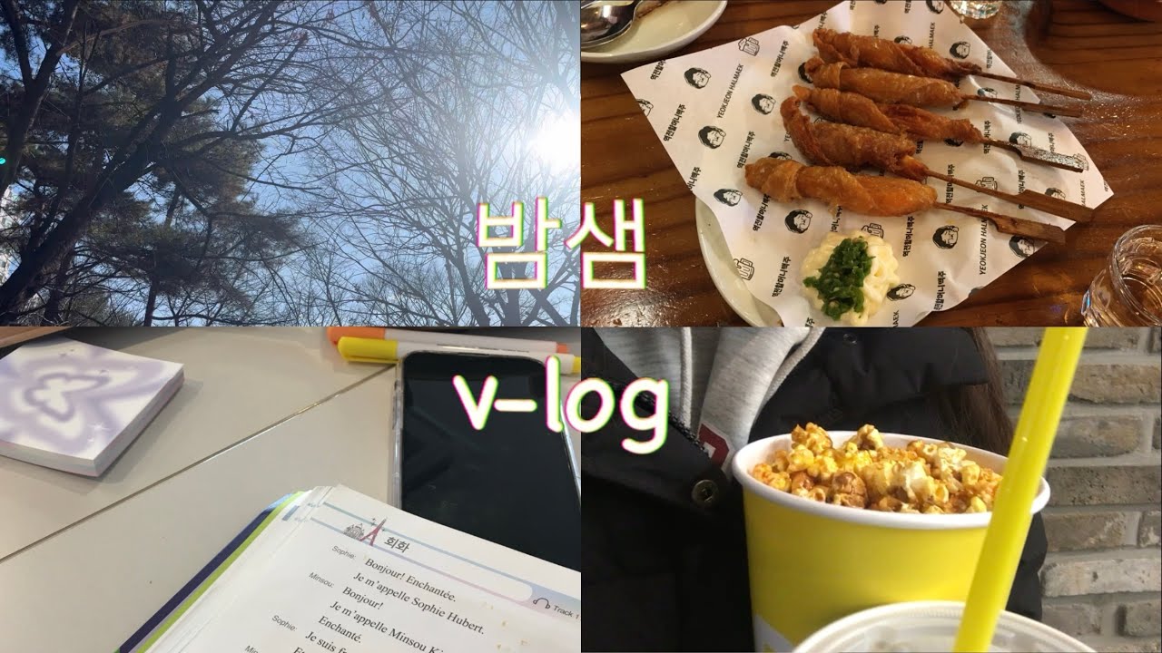 밤샘&크리스마스 늦잠 브이로그 |프랑스어 공부|피씨방|영화|•••