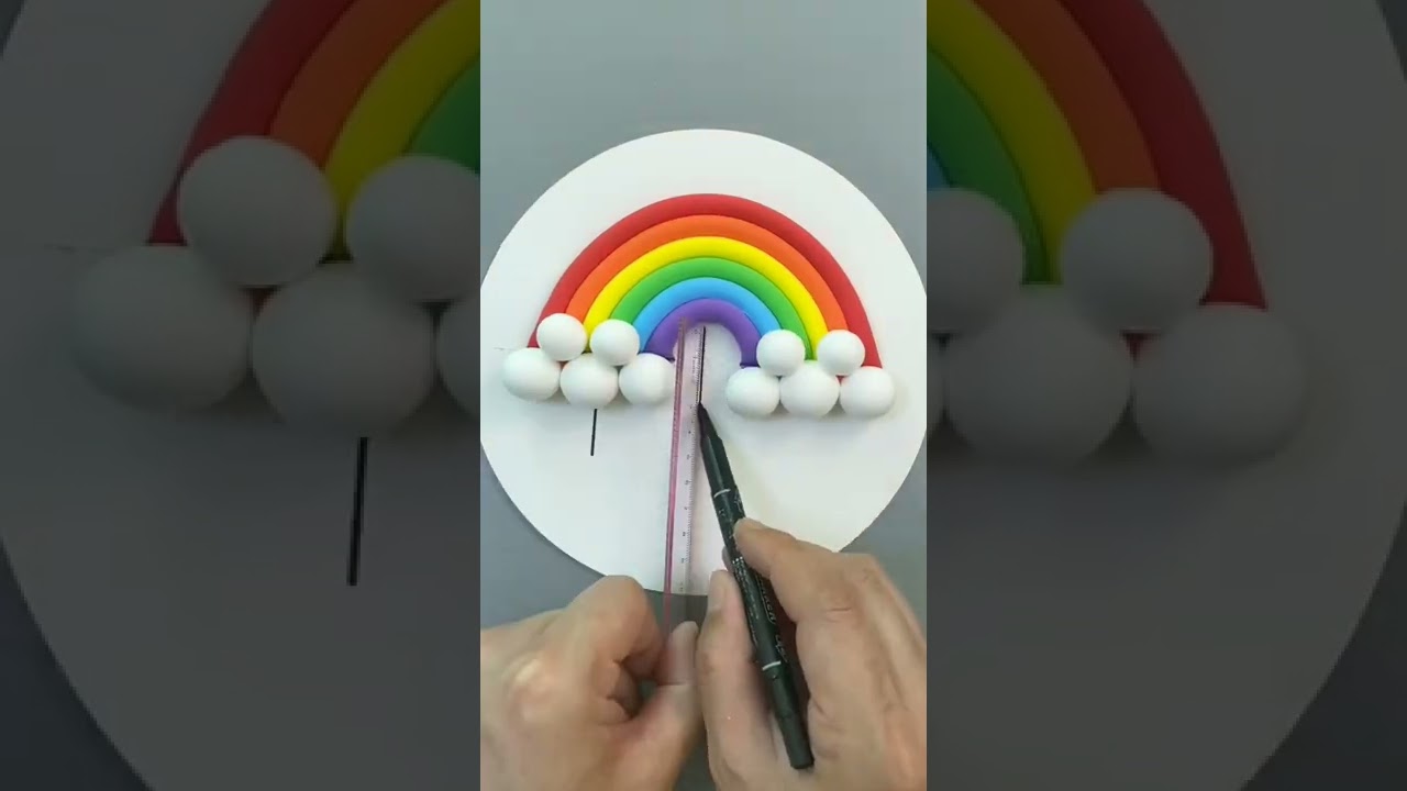 Rainbow Clay Art 🌈 #shorts #youtubeshorts #diy #clay #clayart #trending #tiktok #viral #viralvideo