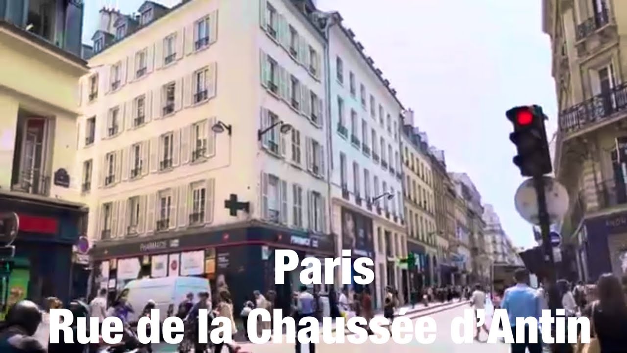 Paris city walks   Rue de la Chauss&eacute;e d&rsquo;Antin   Paris, France 4K