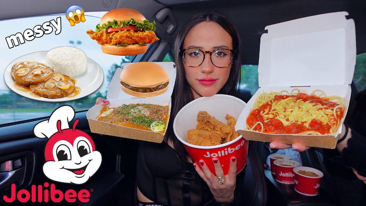 JOLLIBEE FEAST (Филиппинская кухня) | МОЙ ПЕРВЫЙ РАЗ ПОПРОБОВАЛ JOLLIBEE CAR MUKBANG! (2022) 🍗 🍔 🍝