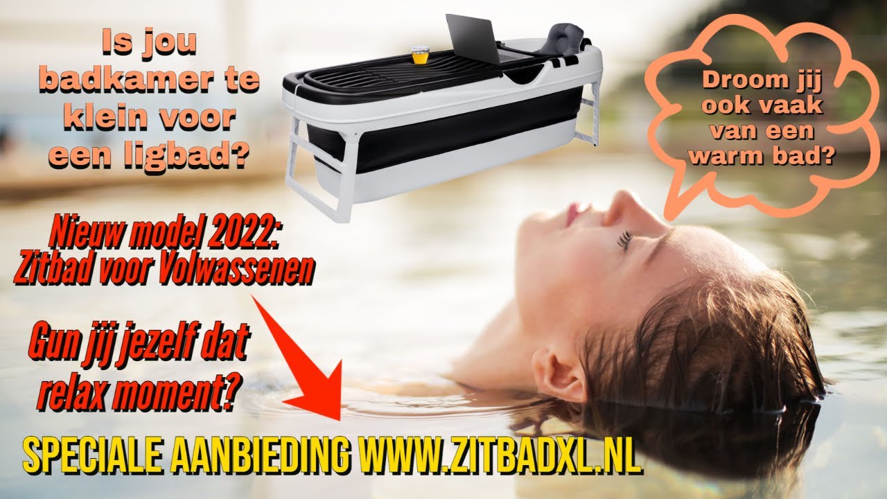 ZitBad Volwassenen XL kopen? Hellobath Opvouwbaar ligbad voor volwassenen, relaxen in je badkamer.