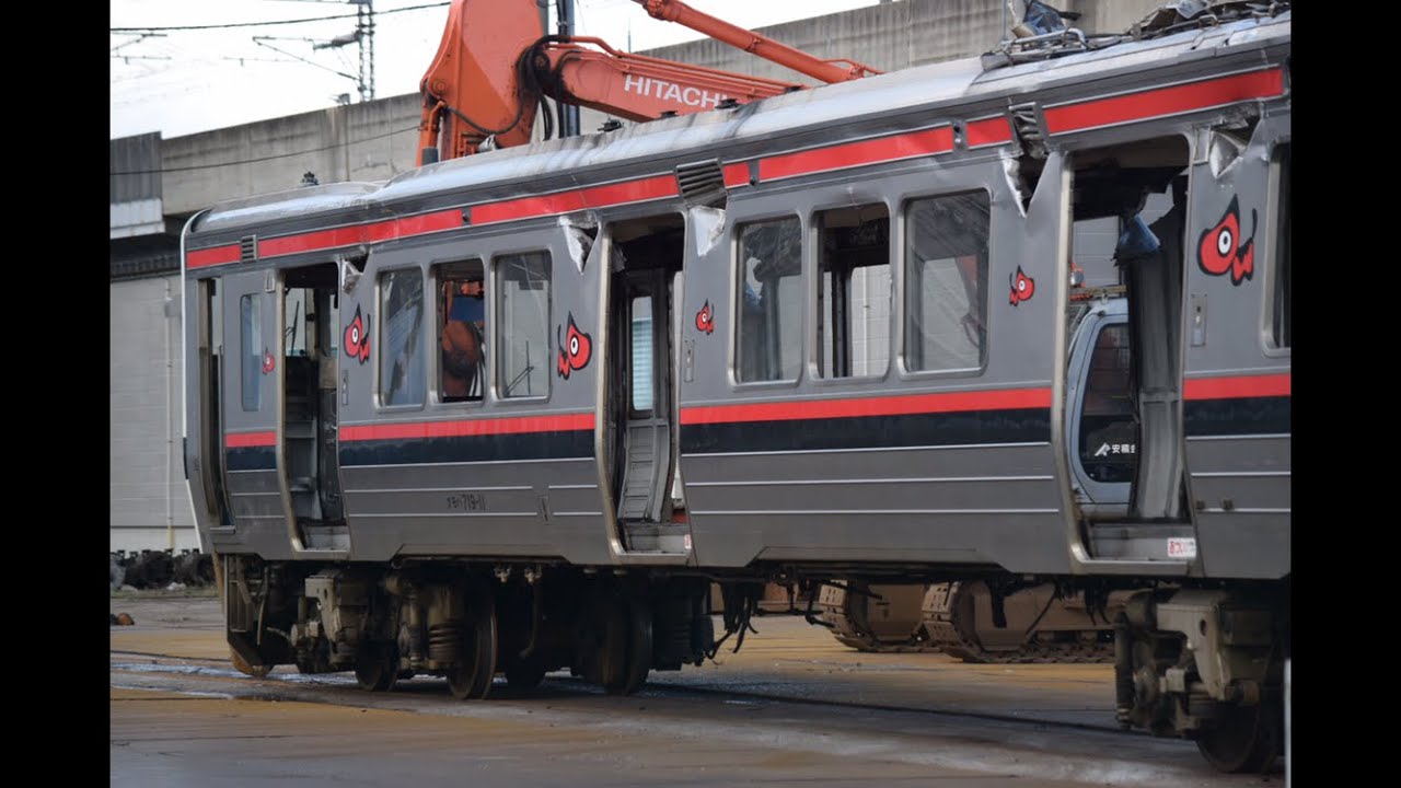‪[廃車解体]『719系 H-11編成(クモハ719-11＋クハ718-11)あかべぇ色』2018/4/15(JR東日本郡山総合車両センター)‬ #本日のKY