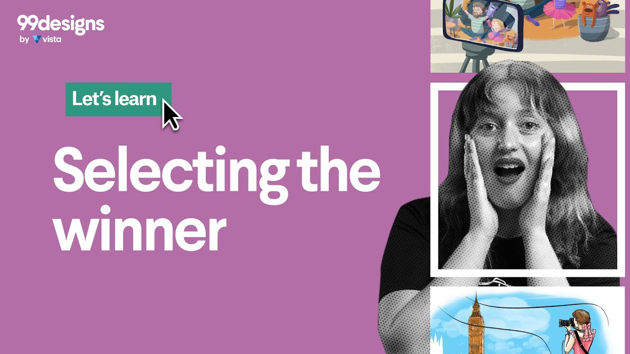 Selecting a winner in a 99designs by Vista contest