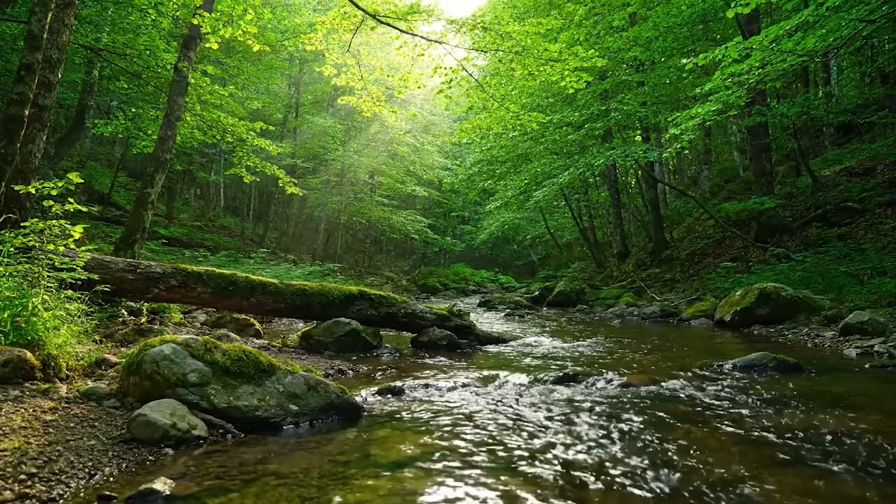 Relaxing Rainforest Sounds 🌿 Flowing Water, Bird Sounds & Forest Ambience for Sleep and Study