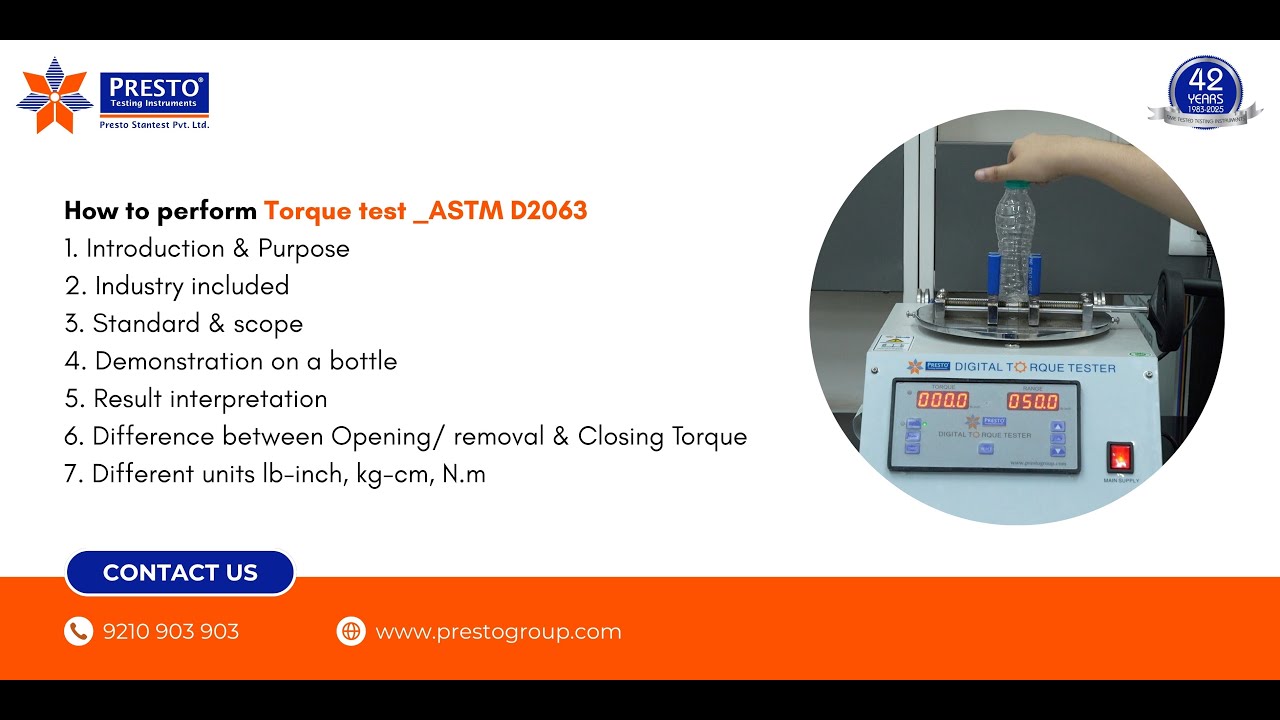 Torque Test for Plastic Caps | ASTM D2063 Explained in Hindi | Closure Torque Tester Demo