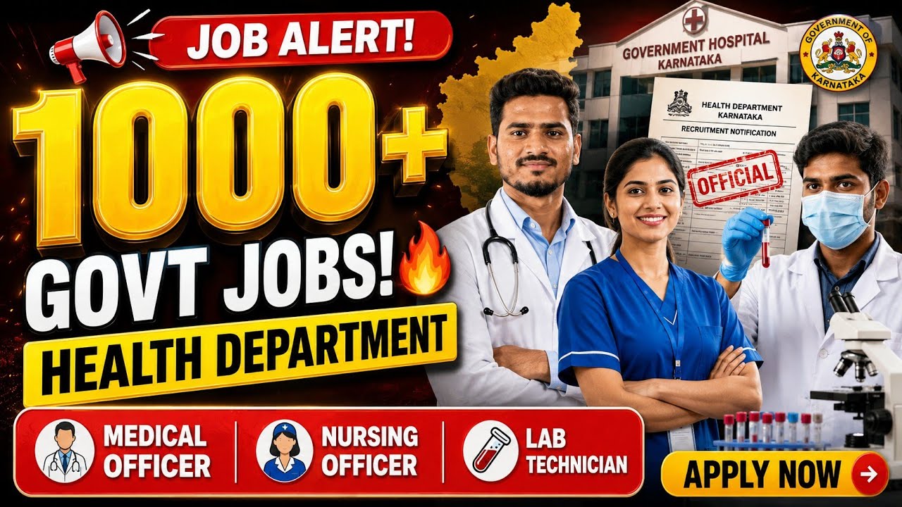 Health Department Govt Jobs|MO, Nursing Officer & Lab Technician|Karnataka Job Alert 2026