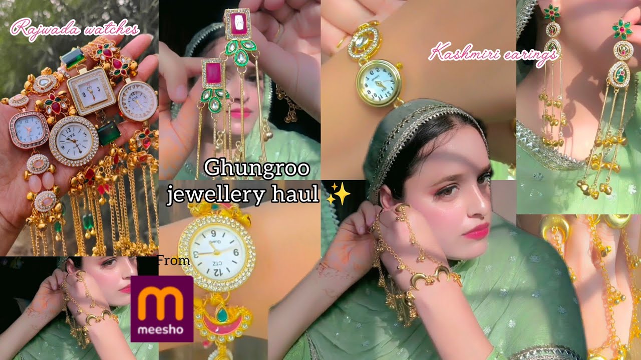 Ghungroo jewellery haul🎀| Kashmiri Earings ✨ | Rajwada watches🪷 | Moon handchain 🌙