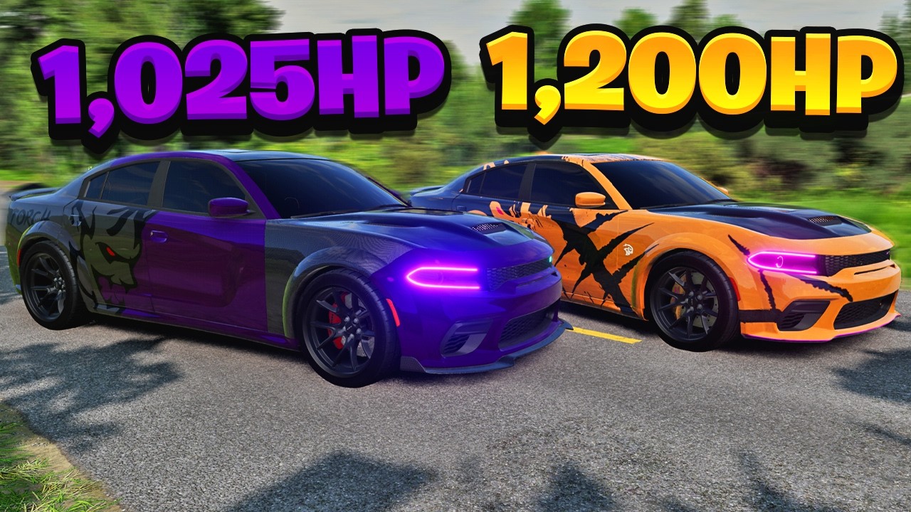 SRT Len Demon 170 Charger против Quan Hellcat Redeye в BeamNG Drive