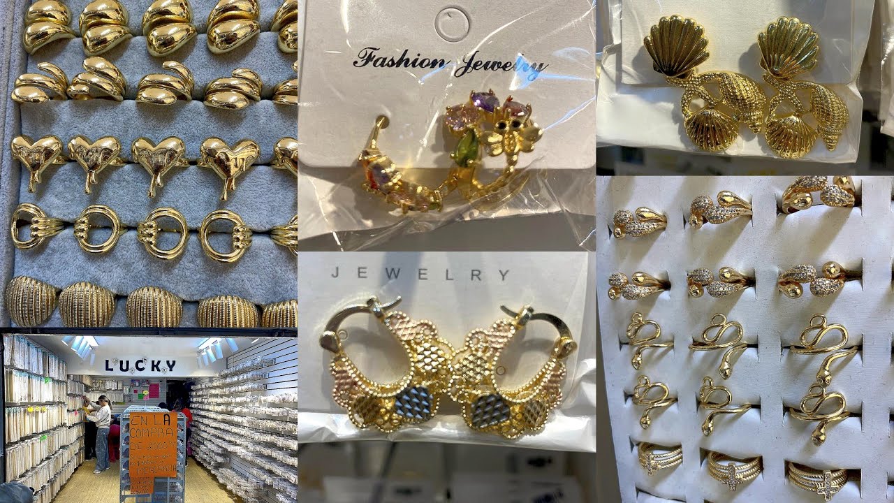 Joyeria en Tepito con ORO LAMINADO desde $10 PESOS de OFERTA 🤑  🍒 Anillos, Aretes, Collares, Dijes..